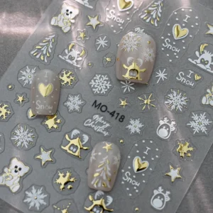 Christmas Nail Art Gold Foil Sticker Holographic Christmas Nail Stickers Christmas Foil Stickers Nail Art Decorations
