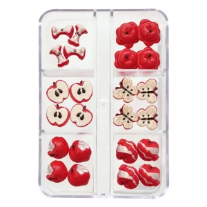 Christmas Nail Charms Red Apple DIY Cute Apple Small Resin Kawaii Apple Nail Art Charms