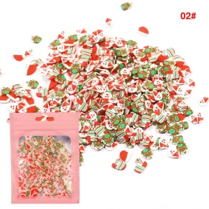 Christmas Themed Polymer Soft Clay Cutouts Nail Slices Nail Art Decorations for DIY 3D