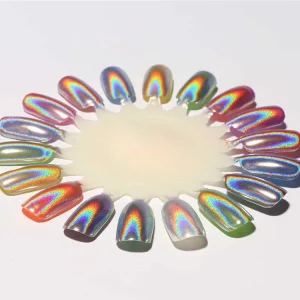Chrome Powder Pigment Shell Decorative Nail Glitter Holographic Metallic Shimmer Pigment Mirror Powder for Nail Art Gel Polish