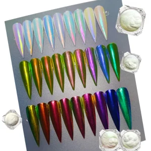 Chrome White Chameleon Aurora Interference Purple Hypershift Opal Pigments Powder for Nail Polish Art