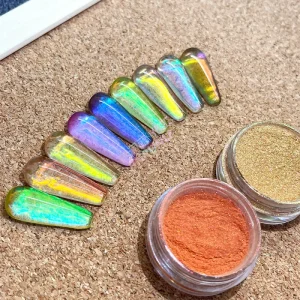 Chromium Metallic Chameleon Multichrome Inorganic Pigment Powder Candy Aurora Hypershift Iridescent Mica Nail Polish