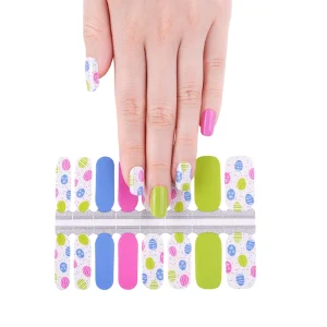 Classic Colors French Japanese DIY No Lamp Needed Nail Polish Stickers Rainbow Heart Translucent Glitter Design Nail Wraps