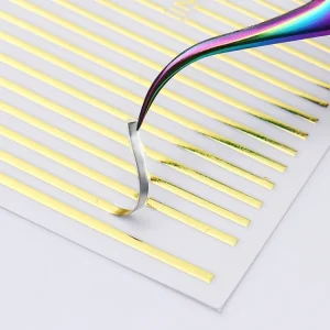 Classic Manicure Decoration Self adhesive Nail Sticker Nail Supplies Straight Line 3D Nail Art Sticker Gold Rose Colors