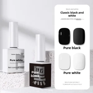 Classic Solid Black & White Egg Series Nail Gel Long Lasting Pure Color UV Gel for Professional Nail Salon