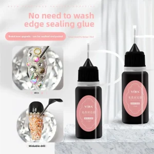 Clear Acrylic UV Gel Nail Glue Strong Adhesive No Wash Edge Sealing Soft Gap Filler Rhinestone for Salon Use and Nail Art