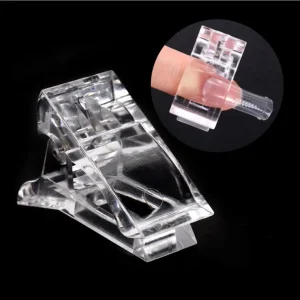Clear Crystal Extension Gel Setting Clip Nail Fixation Clip Poly Gel Building Dual Forms Tip False Clips Clamp Nail Art Tool