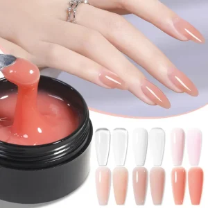 Clear Hard Gel Nail Builder 30g Bottle with LED UV Soak off Extension Glue Material for Fast Drying Nail Art