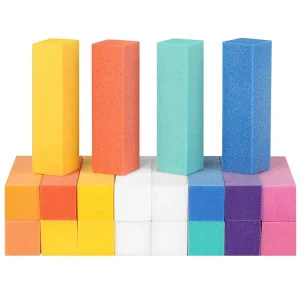 Colorful 4 Way Nail Buffer Block 95*25*25 MM Four Sided 120 Grit Nail Sanding Blocks 10 PC Bag Manicure Supplies