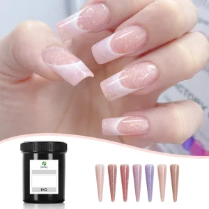 Colorful Acrygel Poligel Nail Supplies Oem logo UV Nail Extension Acrylic Glitter Poly Gel