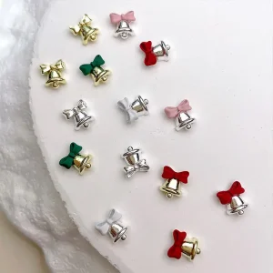 Colorful Christmas Alloy 3D Nail Art Charms Bell Nail Art Accessories Christmas Nail Art Decorations