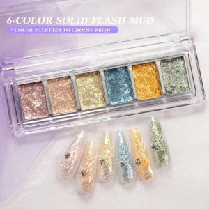 Colorful Chrome Boiling Mud Nail Powder Custom Logo Available Clear Pigment Palette Nail Art Paste for Manicure Design
