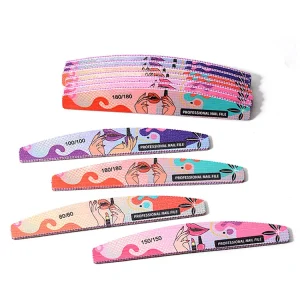 Colorful Custom Sponge Nail File Buffers Double Sided Emery Board 120 180 Grit Nail Accessories Tools for Manicure