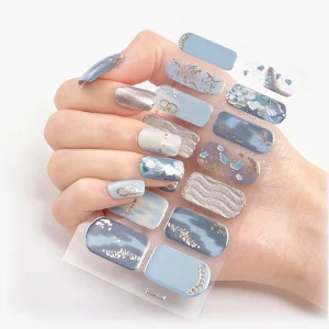 Colorful Design Korea Semi cured Uv Pegatinas Para Unas Semi Cured Gel Nail Sticker