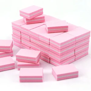 Colorful Double Sided Nail Art Buffer File Straight Pattern Manicure Care Sanding Paper and Emery Polish Accessory Tool