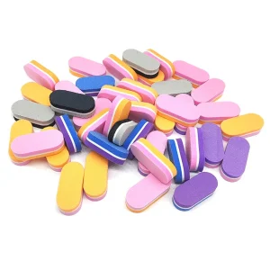 Colorful Double Sided Nail Buffer File Sponge Nail Polish Sanding Buffer Finger Mini Nail File Buffer