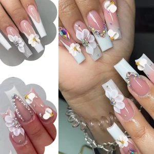 Colorful Flower Nail Art Decorations 3D Resin Flowers Multiple Choices of Nail Art