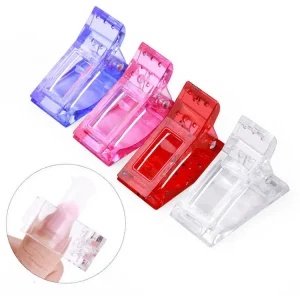 Colorful Gel Quick Building Nail Tips Clips Fingernail Extension Plastic Builder Clamps Nail Art Tools Crystal Glue Holder