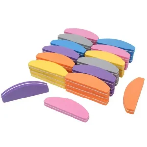 Colorful Half Moon Nail File Washable Sponge Nail File 100180 Grit Nail File