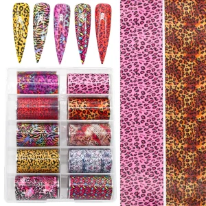 Colorful Leopard Pattern Snake Pattern Nail Transfer Foil 4*100CM