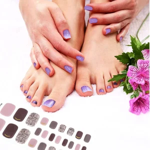 Colorful New Design Foil Toe Nail Sticker Toe Nail Wrap Foot Sticker Gel Toe Nail Wrap