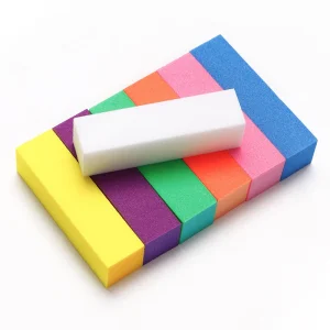 Colorful OEM ODM Emery Way Square Tool Polish Label Foam Square Pedicure Buffer Sanding Block Nail Art Sponge Manicure File