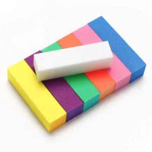 Colorful OEM ODM Emery Way Square Tool Polish Label Foam Square Pedicure Buffer Sanding Block Nail Art Sponge Manicure File