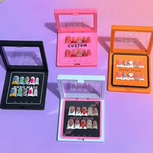 Colorful PE Floating Press on Nail Box Custom Logo Suspension Packaging Box