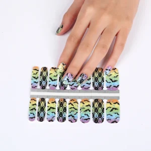 Colorful Pattern Plastic 3D Nail Wraps DIY Self Adhesive Designer Nail Sticker