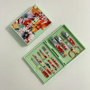 Colorful Professional Pedicure Kit Manicure Set Nail Care Tools 9 in 1 Stainless Steel Nail Clippers Tools