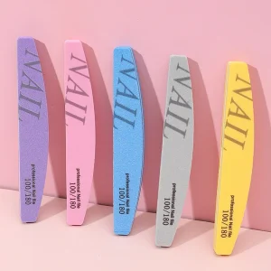 Colorful Sponge Nail File 100 180 Material Polish Buffing Sanding Buffer Strips Polishing Pedicure Manicure Tools