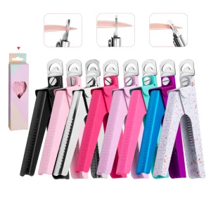Colorful Stainless Steel Finger Nail Clipper DIY Portable French U shaped Wide Jaw Opening Flat Nail Nipper Multifunctional
