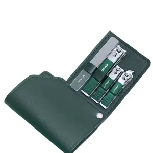 Colorful Stainless Steel Portable Manicure Pedicure Set Finger and Toe Nail Clippers 4pcs with PU Leather Bag