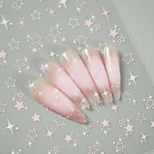 Colorful Star Design Easy Remove Flat Self-adhesive Nail Stickers for Nail Art Salon