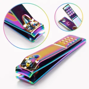 Colorful Titanium Nail Clippers Stainless Steel Nail Cutter Scissor Plier Toenail Fingernail Professional Manicure Trimmer