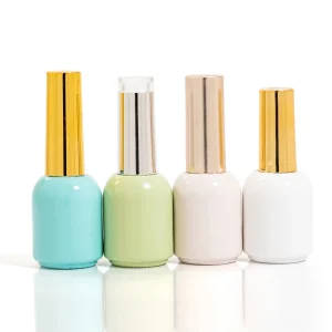 Competitive Price Custom Made Gel Polish Bottle 10Ml 12Ml Glass Cosmetics Packaging Green Empty Nail Polish Bottle With Brush