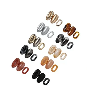 Cool 3D Marble Color Nail Art Ring Chain and Acrylic Decoration with Amber Shade for Stylish Nail Art