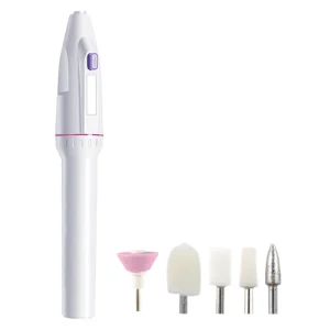 Cordless Electric Manicure Pedicure Drill Kit Nail Polishing File Nail Drill Machine With 5 Grinder Heads