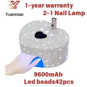 Cordless Rechargeable 9600mAh Battery UV Nail Lamp Heart Stylish Shape UV LED Nail Lamp for Nail Training School