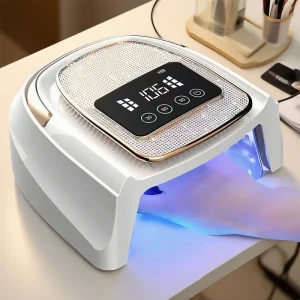 Cordless Rechargeable UV Led Nail Lamp Wireless 120W Nail Dryer With Diamond LCD Display For Gel Nail Polish