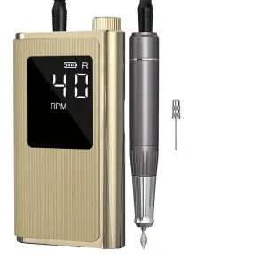 Cordless Stainless Steel Nail Drill Machine 0 45000rpm Hollow Cup Mute Feature Portable USB Charging