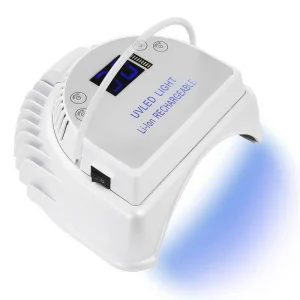 Cordless UV Nail Lamp with 28pcs LED Beads Rechargeable Metal Battery Lamp for Home Use for Nail Gel Polish or Feet Care