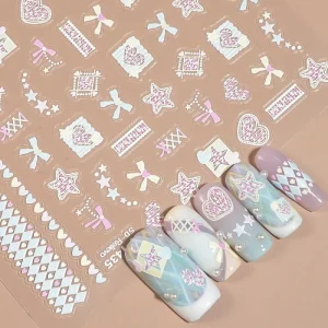 Cozy Winter Knit 3D Nail Stickers Raised Sweater Texture Decals for Warm Seasonal Manicure Designs