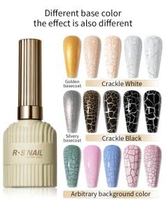 Crackle Gel Nail Polish Crack Effect Semi Permanent Air Dry Cracking Glue White Base for Nail Art