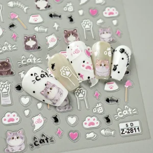 Creative Cartoon Nail Stickers Super Cute Bear Design Nail Art Decoration Simple and Easy to Stick Perfect DIY Nail Art