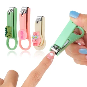 Creative Cute Newborns Baby Nail Clipper Sharp Folding Kid Fingernails Toenails Cutter Set with Safety Spyhole