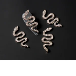 Creative DIY Nail Art Supplies Snake Charms Nails Rhinestone Jewelry Decoration