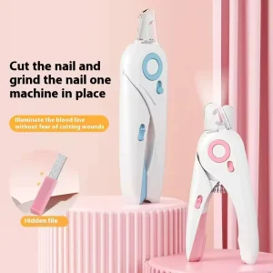 Cross Border Pet Nail Clippers Stainless Steel Two in One Nail Cutters with File for Cats Dogs Model ZJJ 011 Colored English Box