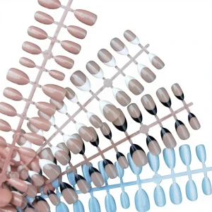 Cross-border Bestseller French Almond Shape Realistic Short Handmade Nail Tips Wearable Manicures Manufacturer Export