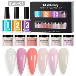 Cross border Nail Art 3 1 Dipping Powder Set Non baking Lamp French Moisturizing Glitter Powder Long lasting Nail Decoration